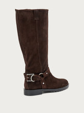 Stivali in suede con fibbia laterale - Chocolat | FRAU