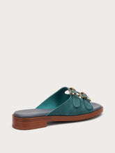 Pantoletten mit doppelter Schnalle - Algen Grün | FRAU