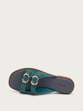 Pantoletten mit doppelter Schnalle - Algen Grün | FRAU