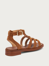 Sandali Cage in pelle scamosciata - Cannella | FRAU