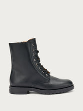 Leather combat boots - Black | FRAU
