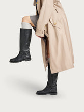 Leather boots with side buckle - Black | FRAU