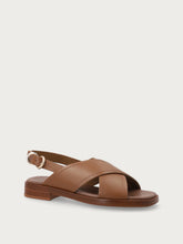 Leather crossover-strap sandals - Mou | FRAU