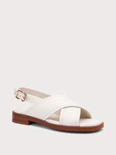 Sandali a incrocio in pelle - Off White | FRAU