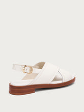 Sandali a incrocio in pelle - Off White | FRAU