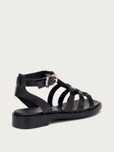 Sandali Cage in pelle - Nero | FRAU