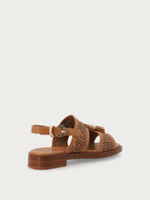 Perforated leather sandals with tassels - Leather | FRAU