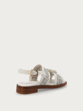 Perforated leather sandals with tassels - Off White | FRAU