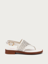 Sandali infradito in pelle traforata - Off White | FRAU