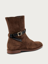 Ankle Boots aus Veloursleder mit Riemchen - Kakao | FRAU