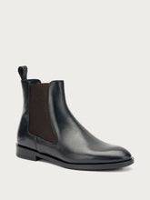 Elegant plain leather Chelsea boots - Black | FRAU