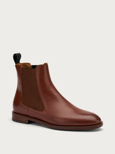 Elegant plain leather Chelsea boots - Tobacco | FRAU