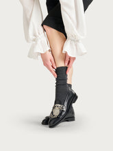 Fringed python-print leather loafers - STONEblack | FRAU