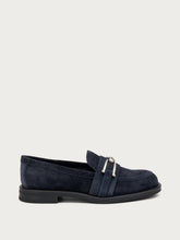 Suede loafers with clasp detail - Blue | FRAU
