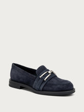 Suede loafers with clasp detail - Blue | FRAU
