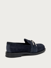 Suede loafers with clasp detail - Blue | FRAU