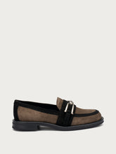 Suede loafers with clasp detail - Peat | FRAU