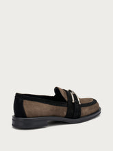 Suede loafers with clasp detail - Peat | FRAU