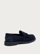 Suede loafers with saddle detail - Blue | FRAU