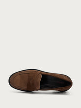 Suede loafers with saddle detail - Cocoa | FRAU