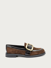Suede loafers with buckle - Cocoa | FRAU