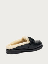 Leather mules with shearling lining - BLACKfur | FRAU
