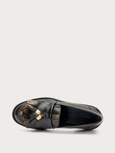 Brushed leather loafers with tassels - Taupe | FRAU