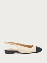 Slingback mit kontrastierender Zehenkappe - Schwarzvanille | FRAU