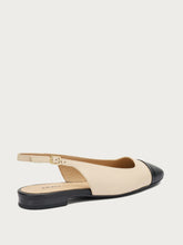 Slingback mit kontrastierender Zehenkappe - Schwarzvanille | FRAU