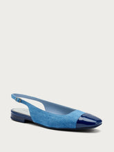 Slingback aus Denim und Lackleder - Hellblaumarine | FRAU
