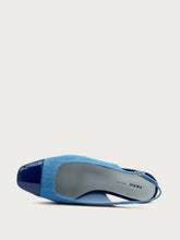 Slingback aus Denim und Lackleder - Hellblaumarine | FRAU