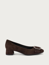 Suede pumps with tonal buckle - Cocoa | FRAU