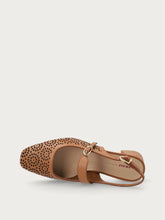 Slingback con tacco in pelle laserata - Cuoio | FRAU