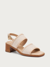 Sandali canvas con tacco a blocco - AVORIOcrema | FRAU