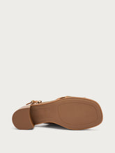 Canvas crossover-strap sandals with block heel - PLANETleather | FRAU