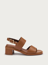Leather sandals with block heel - Mou | FRAU