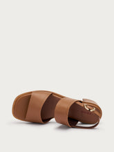 Leather sandals with block heel - Mou | FRAU