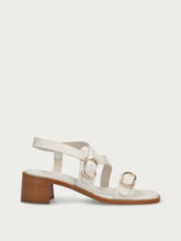 Multi-Strap-Sandalen aus Leder mit Blockabsatz - Off White | FRAU