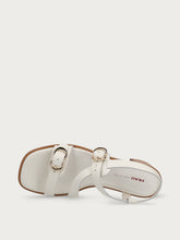 Multi-Strap-Sandalen aus Leder mit Blockabsatz - Off White | FRAU