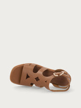 Leather caged sandals with block heel - Mou | FRAU