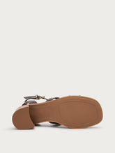 Römer-Sandalen aus Leder mit Blockabsatz - Dunkelbraun | FRAU