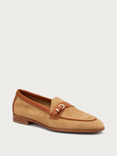 Mokassin aus Veloursleder mit Lederdetails - Sattel | FRAU