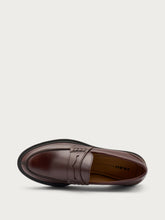 Leather varsity loafers - Coffee | FRAU
