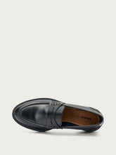 Leather varsity loafers - Black | FRAU