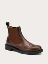 Leather Chelsea boots with wing-tip design - Leather | FRAU