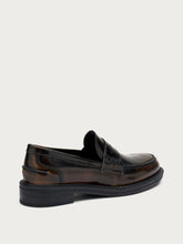 Varsity brushed leather loafers - Taupe | FRAU