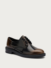 Brushed leather lace-ups - Taupe | FRAU