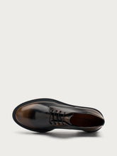 Brushed leather lace-ups - Taupe | FRAU