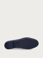 Mocassino in pelle intrecciata con nappine - Blu Navy | FRAU
