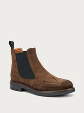 Suede Chelsea boots with shaded finish - Cocoa | FRAU